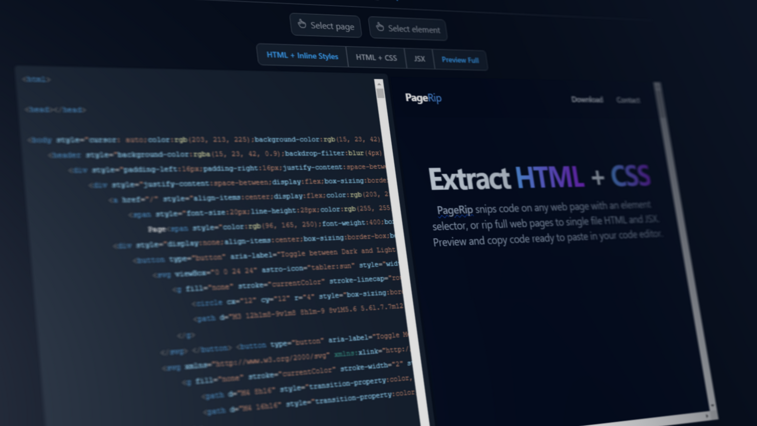 PageRip Extract HTML And CSS From Any Website